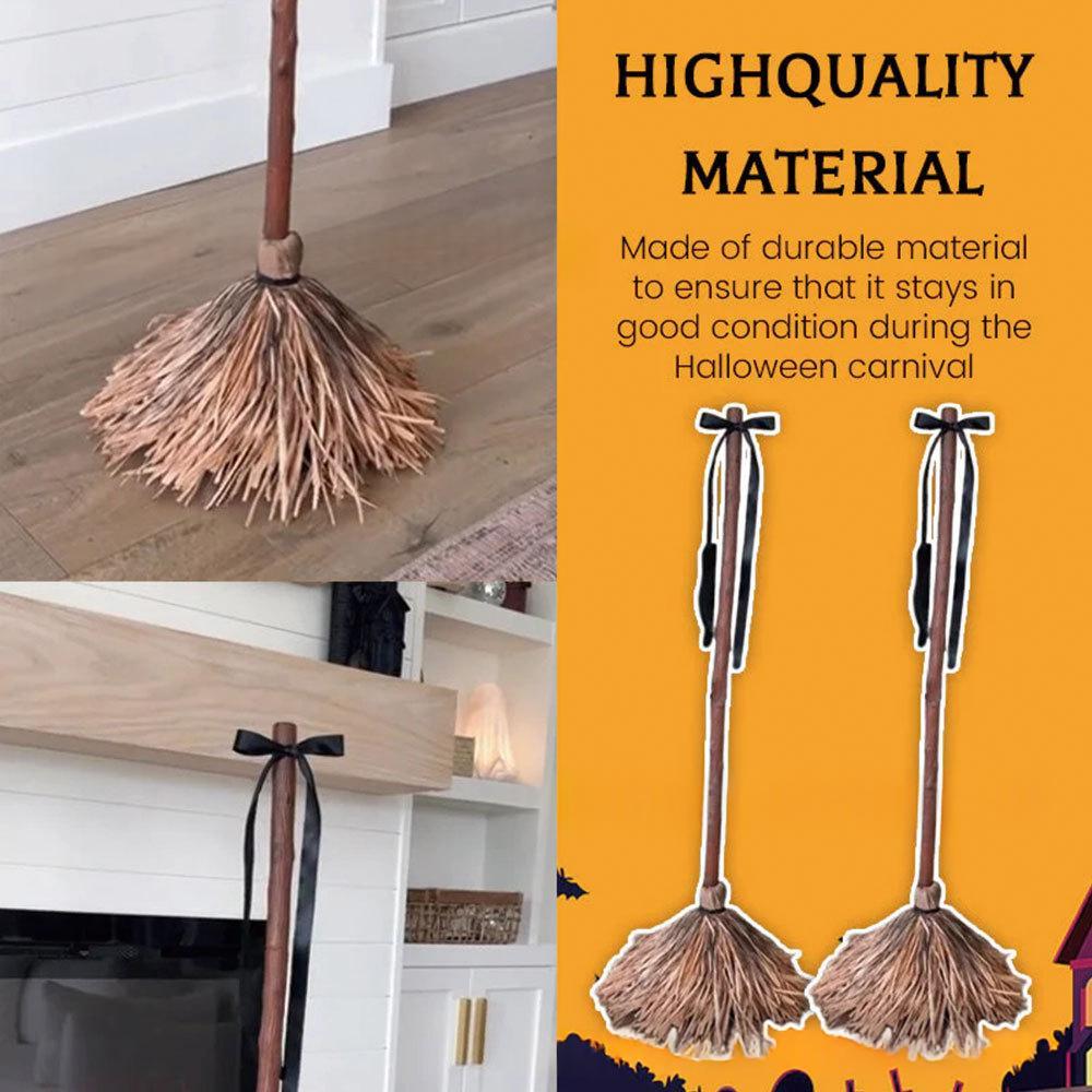 Morroween Sound-Activated Magic Broom - haunted house display setting