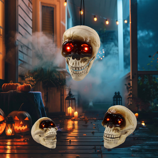 Morroween Animated Floating Skull - mouth open detail
