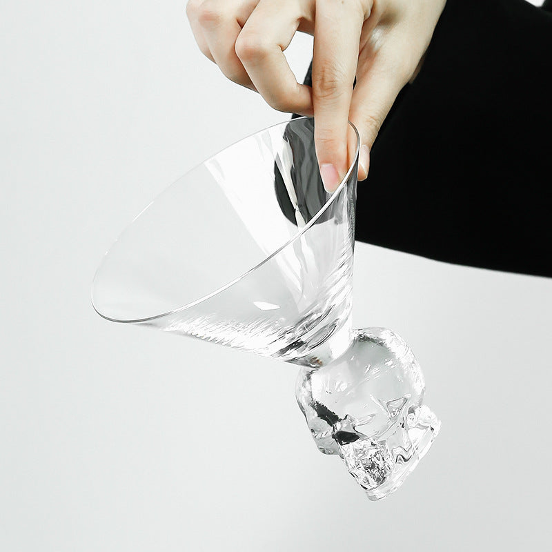 Morroween Skull Cocktail Glass - side profile view