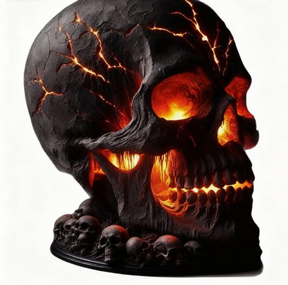 Morroween Lava Stone Skull Lamp - power cable and base detail