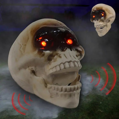Morroween Animated Floating Skull - side profile view