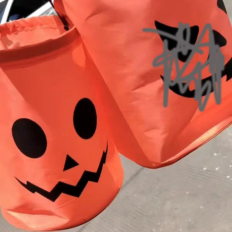 Morroween Pumpkin Trick-or-Treat Bag - pattern No 2 close-up