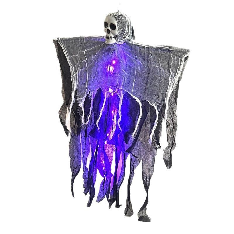 Morroween Hanging Ghost Skull Prop - hanging hook detail