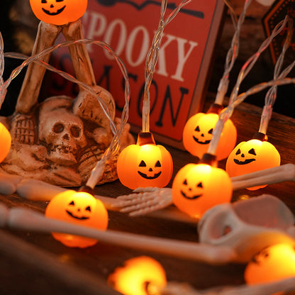 Morroween Pumpkin Bat Ghost Light Chain - battery pack detail