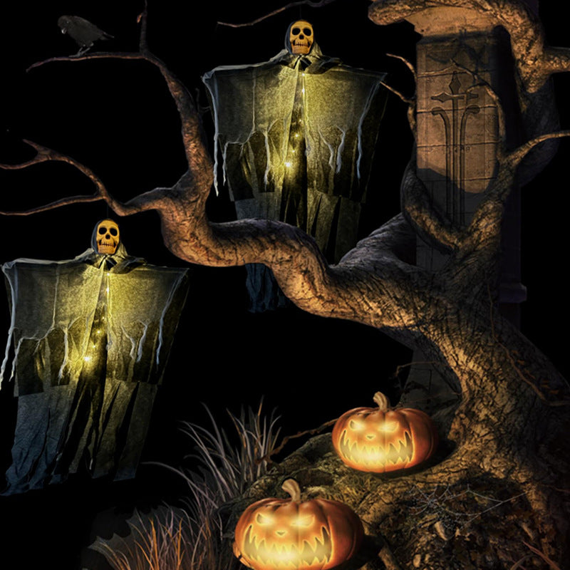 Morroween Hanging Ghost Skull Prop - Warm Color variant