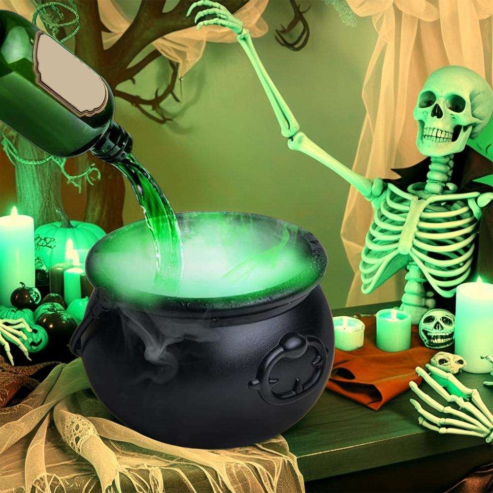 Morroween Floating Witch's Cauldron Diffuser - close-up of bottle and cauldron base