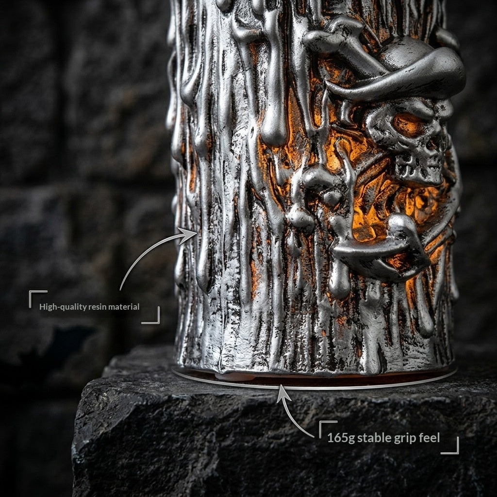 Morroween Pirate Skull Candle Lamp - size reference