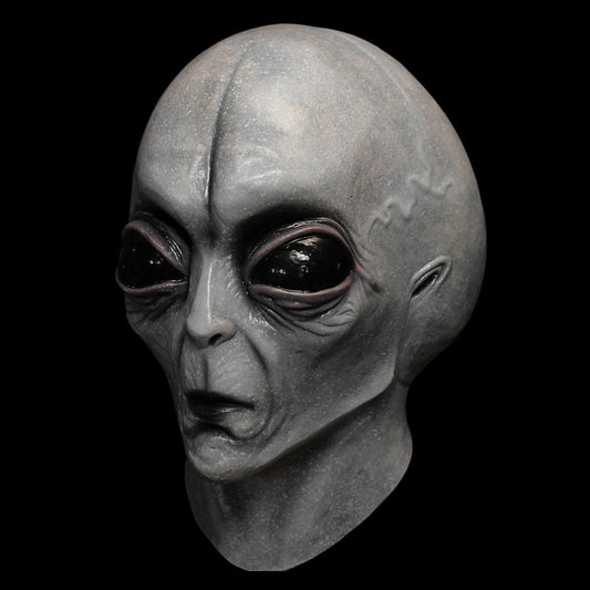 Morroween Alien Latex Mask - grey big-eyed Halloween alien mask