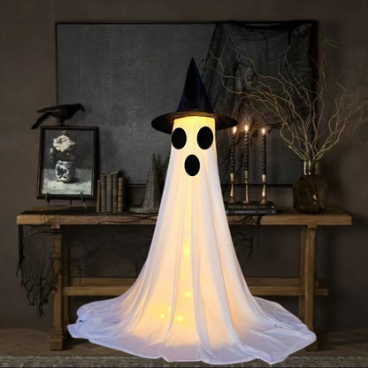 Morroween Spooky Ghost Yard Stake - Eyebrow Ghost design