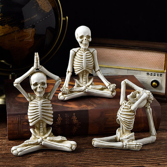 Yoga Skull Resin Desk Ornament