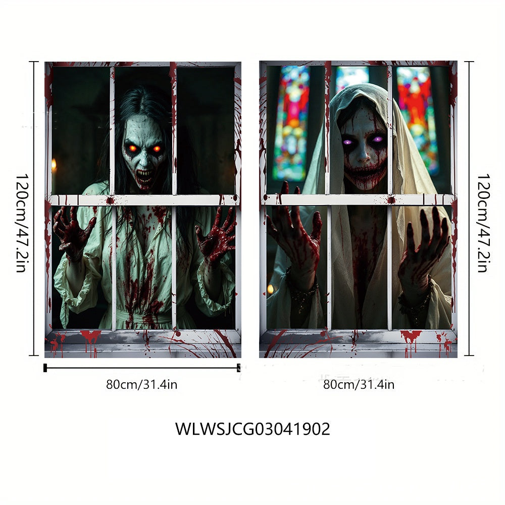 Morroween Witch Window Backdrop Banner - full size reference