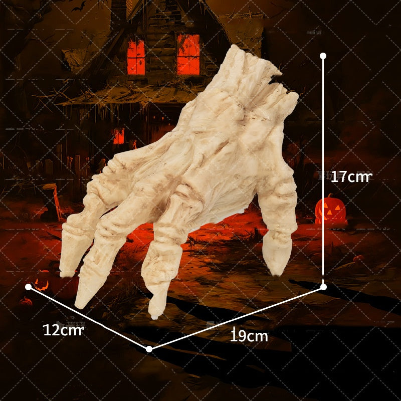 Morroween Crawling Zombie Hand - placed on grass outdoors