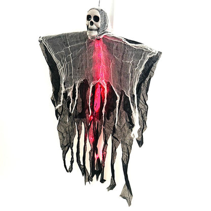 Morroween Hanging Ghost Skull Prop - Purple colour variant