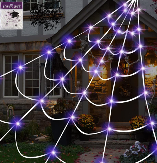 Morroween Luminous Spider Web Fan - remote control detail