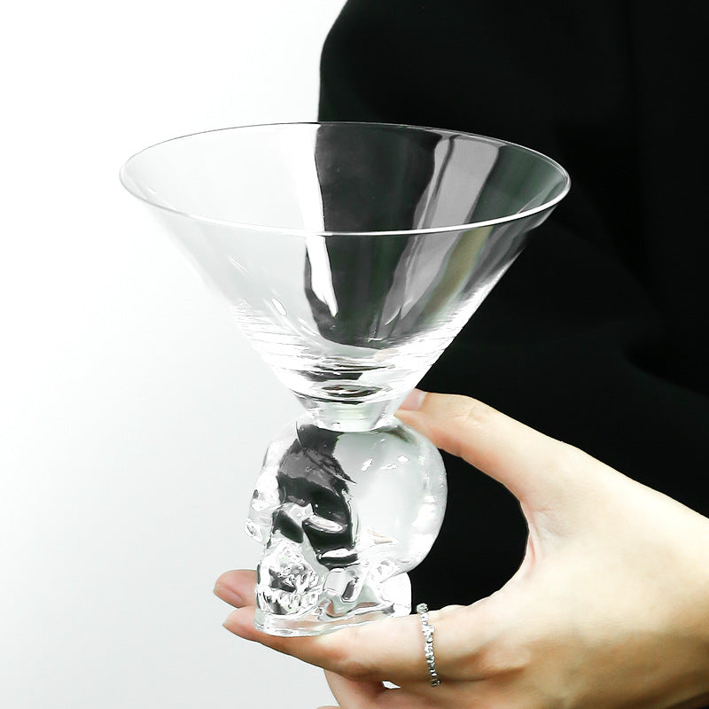 Morroween Skull Cocktail Glass - top view of martini bowl