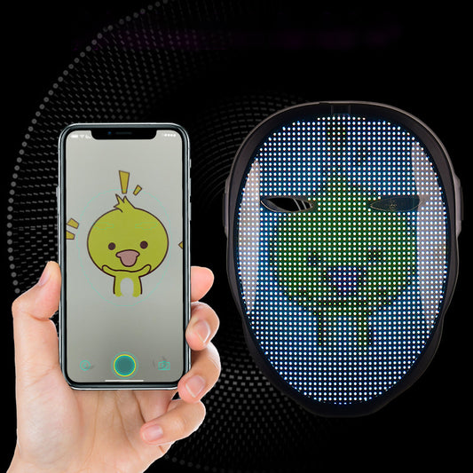 Morroween LED Display Party Mask - animated expression display