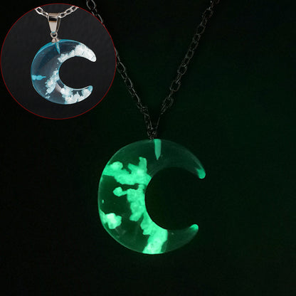Morroween Glow-in-the-Dark Pendant Necklace - worn as a costume accessory
