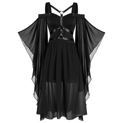 Morroween Gothic Witch Dress - dark asymmetric Halloween witch costume