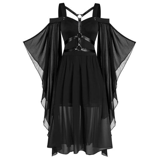 Morroween Gothic Witch Dress - dark asymmetric Halloween witch costume