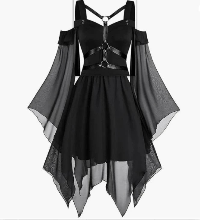 Morroween Gothic Witch Dress - being worn, front view