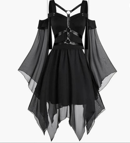 Morroween Gothic Witch Dress - being worn, front view