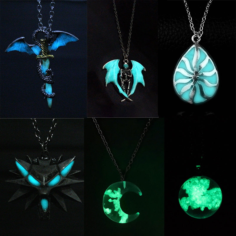 Morroween Glow-in-the-Dark Pendant Necklace - Style 4 design