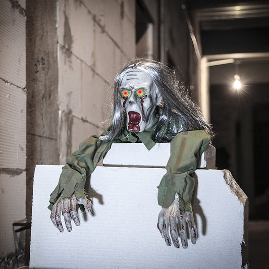 Morroween Crawling Ghost Prank Toy - voice-activated Halloween haunted house prop