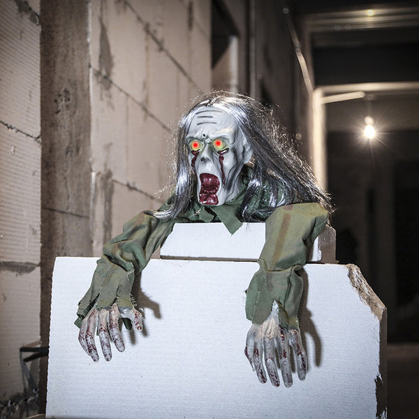 Morroween Crawling Ghost Prank Toy - voice-activated Halloween haunted house prop
