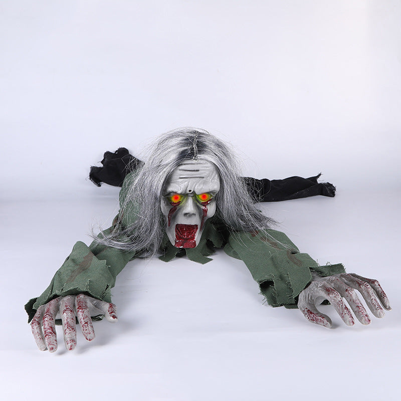 Morroween Crawling Ghost Prank Toy - face and hand detail