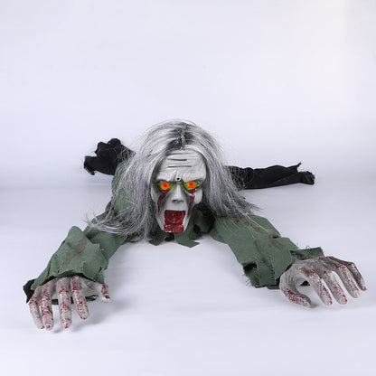 Morroween Crawling Ghost Prank Toy - face and hand detail