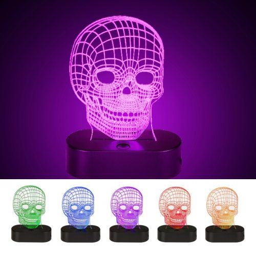 Morroween 3D Skull Night Lamp - floating LED skull Halloween lamp