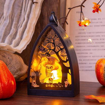 Morroween Glowing Skeleton Castle Lamp - Castle design close-up