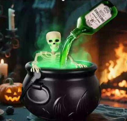 Morroween Floating Witch's Cauldron Diffuser - glowing colour-changing light effect