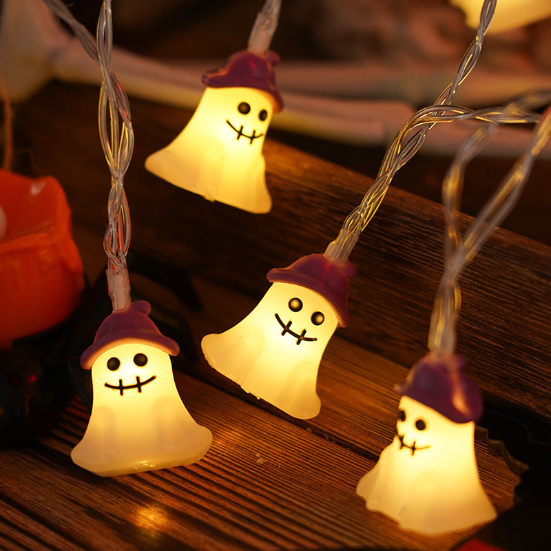 Morroween Pumpkin Bat Ghost Light Chain - Bat 20 Lights variant