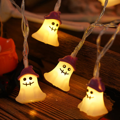 Morroween Pumpkin Bat Ghost Light Chain - Bat 20 Lights variant