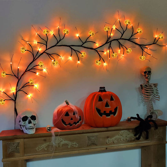 LED Bat & Pumpkin Vine String Lights