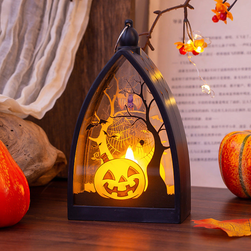 Morroween Glowing Skeleton Castle Lamp - Skull design close-up
