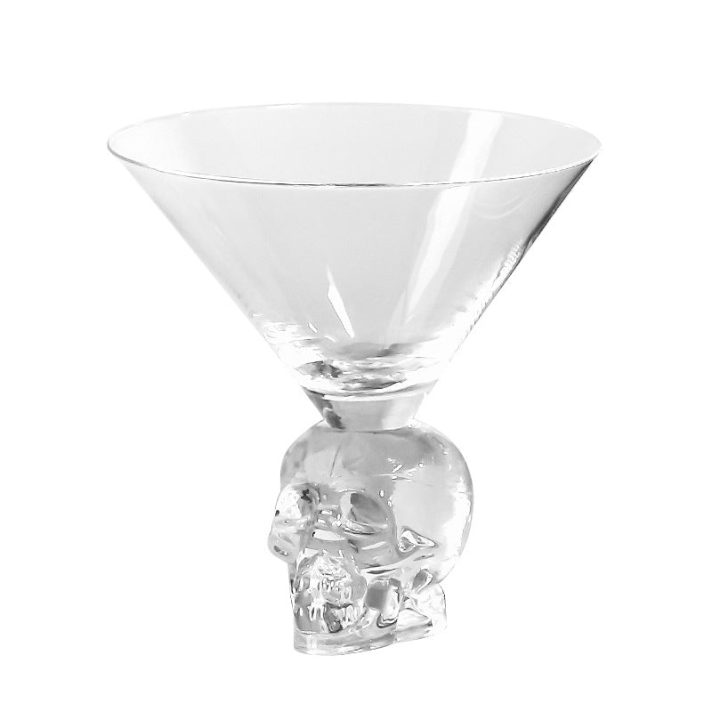 Morroween Skull Cocktail Glass - filled with a red cocktail