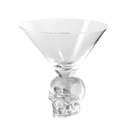 Morroween Skull Cocktail Glass - filled with a red cocktail